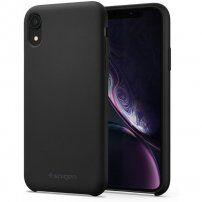 Spigen Silicone Fit cover voor iPhone XR - zwart