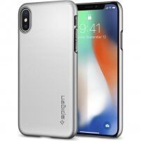 Spigen Thin Fit dun deksel voor iPhone X - zilver