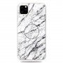 Afdekking met houder met 3D-diamantstructuur voor iPhone 11 Pro - wit marmer