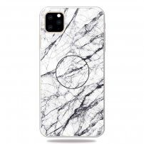 Afdekking met houder met 3D-diamantstructuur voor iPhone 11 Pro - wit marmer
