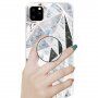 Afdekking met houder met 3D-diamantstructuur voor iPhone 11 Pro - wit marmer