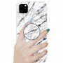 Afdekking met houder met 3D-diamantstructuur voor iPhone 11 Pro - wit marmer