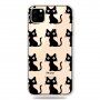 Zachte 3D-transparante 3D-afdekking voor iPhone 11 Pro - zwarte katten
