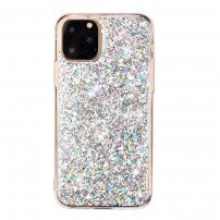 Zachte plastic hoes met glitter voor iPhone 11 Pro - zilver
