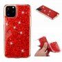 Zachte plastic hoes met glitter voor iPhone 11 Pro - rood