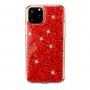 Zachte plastic hoes met glitter voor iPhone 11 Pro - rood