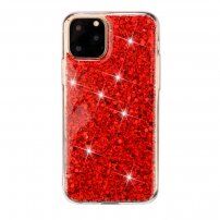 Zachte plastic hoes met glitter voor iPhone 11 Pro - rood