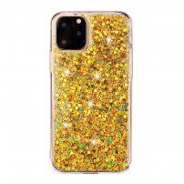 Zachte plastic hoes met glitter voor iPhone 11 Pro - goud