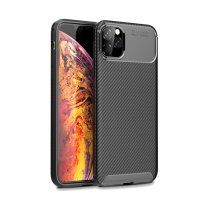 Omslag met getextureerde koolstofvezel voor iPhone 11 Pro - zwart