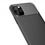 Omslag met getextureerde koolstofvezel voor iPhone 11 Pro - zwart