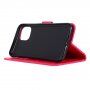 Tiketdoosje met reliëf vlinder en bloemen voor iPhone 11 - rood