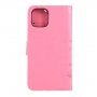 Tiketdoosje met reliëf vlinder en bloemen voor iPhone 11 - rozig