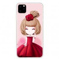 Zachte plastic hoes voor iPhone 11 - meisje in het rood