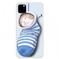 Zachte plastic hoes voor iPhone 11 - kitten in sok