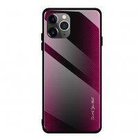Afdekking met glazen rug voor iPhone 11 Pro - fuschia