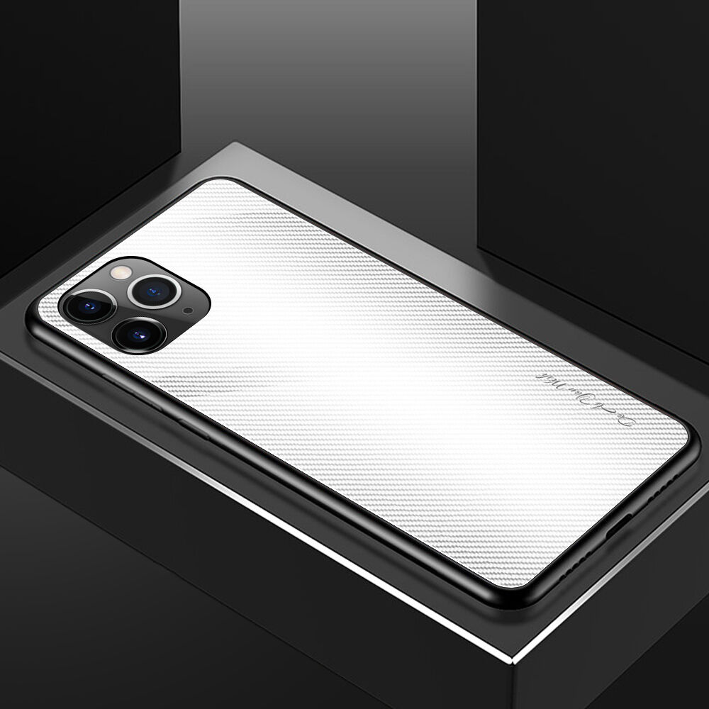 Afdekking met glazen rug voor iPhone 11 Pro - wit