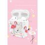 Kingxbar heldere cover met strass steentjes AirPods 1 / 2 - kleurrijke flamingo's