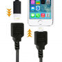 Bliksem Verlengkabel Mannelijk / Vrouwelijk voor iPhone / iPad / iPad / bliksemafleider iPod / AirPods - 1 m - zwart