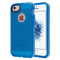 Semitransparante beschermende hoes voor iPhone 5 / 5S / SE (2016) met geweven textuur - blauw