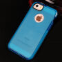 Semitransparante beschermende hoes voor iPhone 5 / 5S / SE (2016) met geweven textuur - blauw