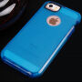 Semitransparante beschermende hoes voor iPhone 5 / 5S / SE (2016) met geweven textuur - blauw