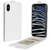 Kantelbare koffer met deksel en documentcompartiment voor iPhone XS/iPhone X X - wit