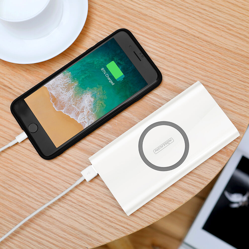 NILLKIN Power Bank 10000mAh met draadloos opladen - wit