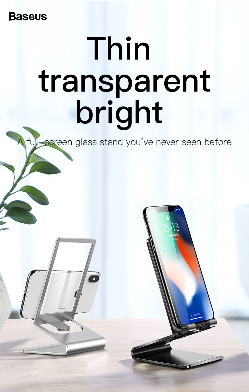 BASEUS elegante stand voor iPhone - zwart