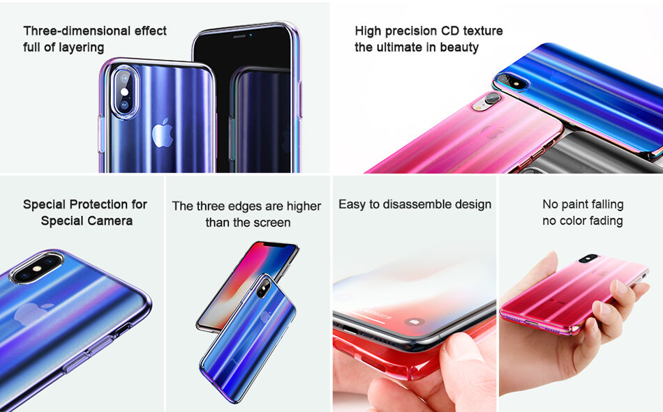 BASEUS Aurora hoes voor BASEUS Aurora voor iPhone XS - zwart