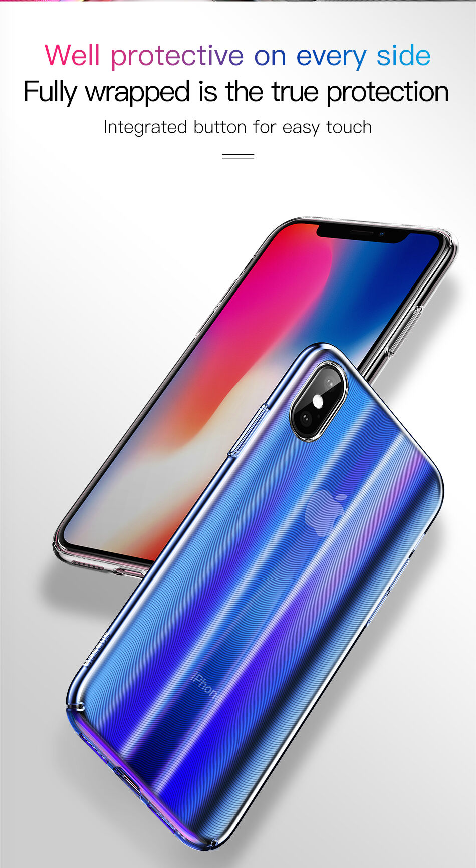 BASEUS Aurora hoes voor BASEUS Aurora voor iPhone XS - zwart