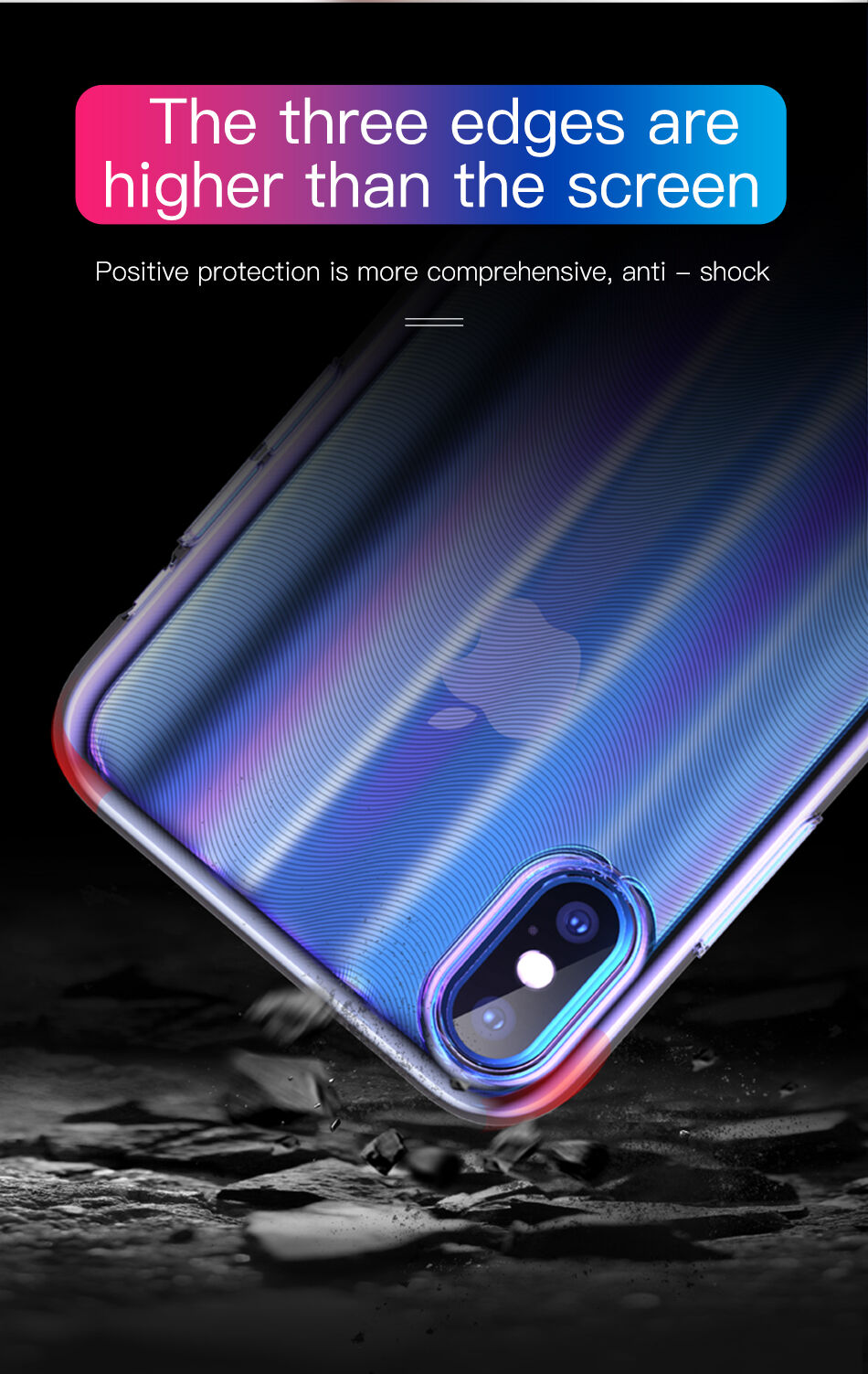 BASEUS Aurora hoes voor BASEUS Aurora voor iPhone XS - zwart