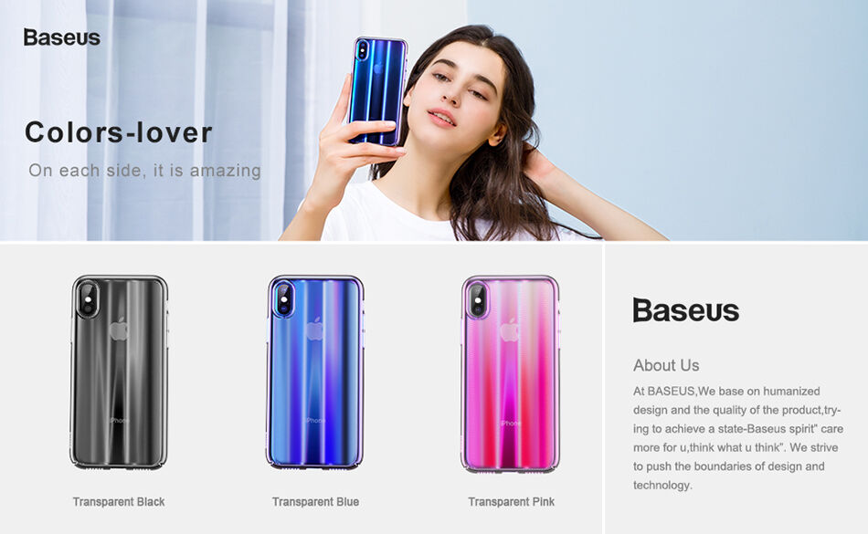 BASEUS Aurora hoes voor BASEUS Aurora voor iPhone XS - blauw