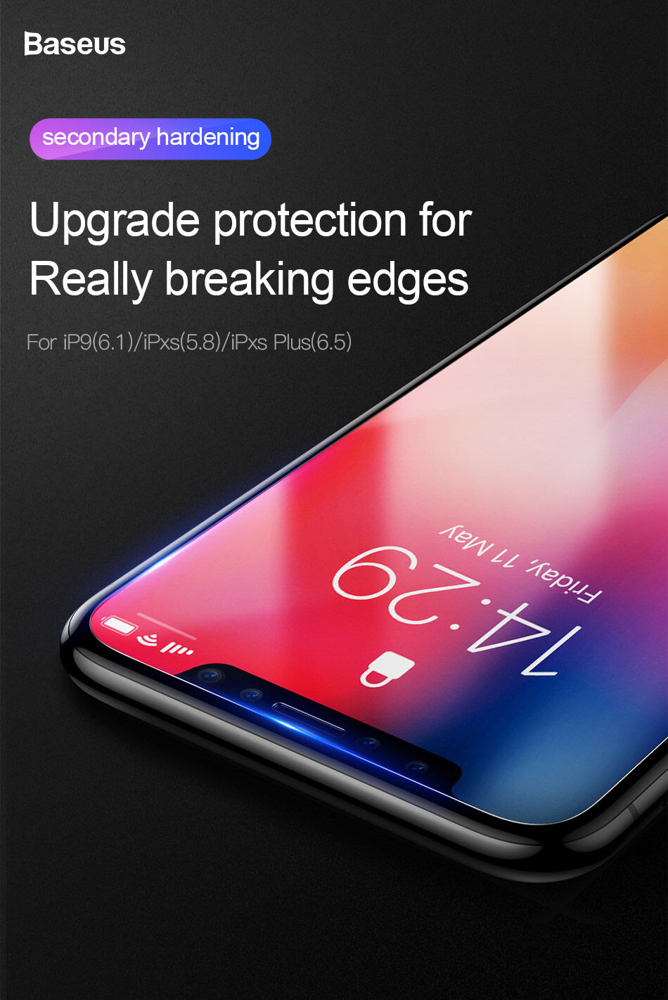 BASEUS gehard anti-bluelicht glas voor iPhone XR