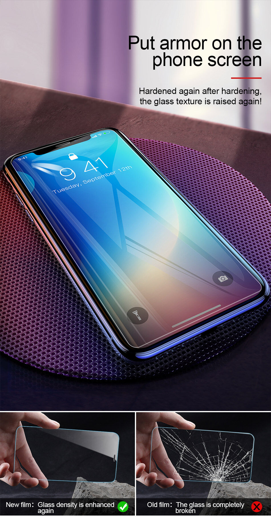 BASEUS dubbel gehard glas voor iPhone XR