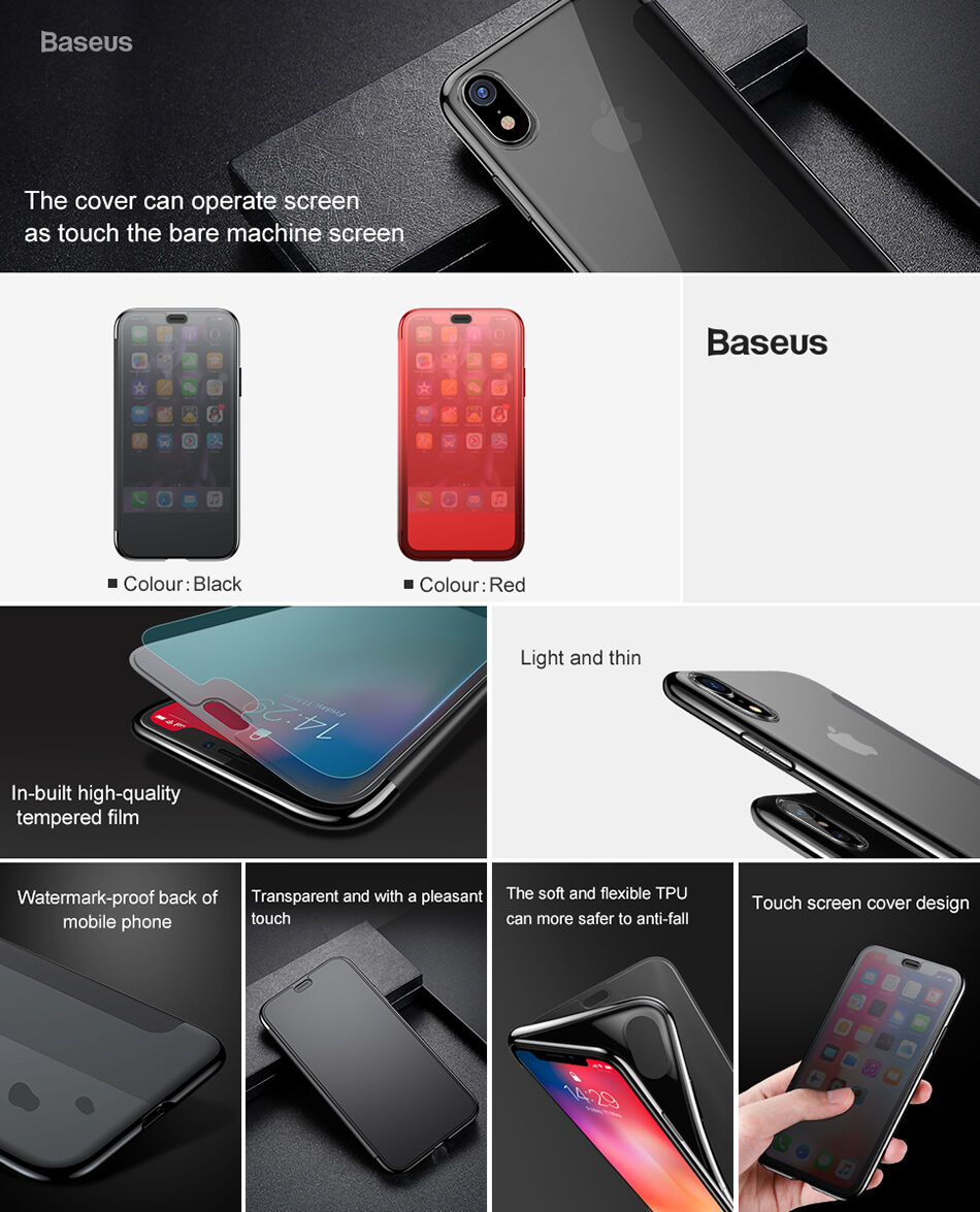 BASEUS flip case voor iPhone XS Max. - rood