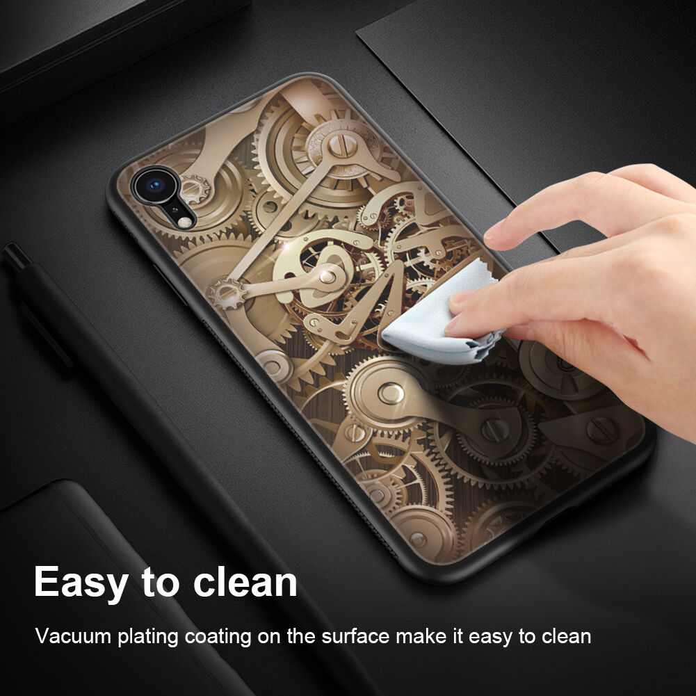 NILLKIN Tandwielafdekking met glazen rug voor iPhone XR