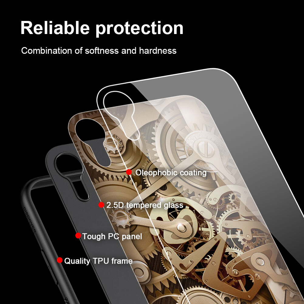 NILLKIN Tandwielafdekking met glazen rug voor iPhone XR