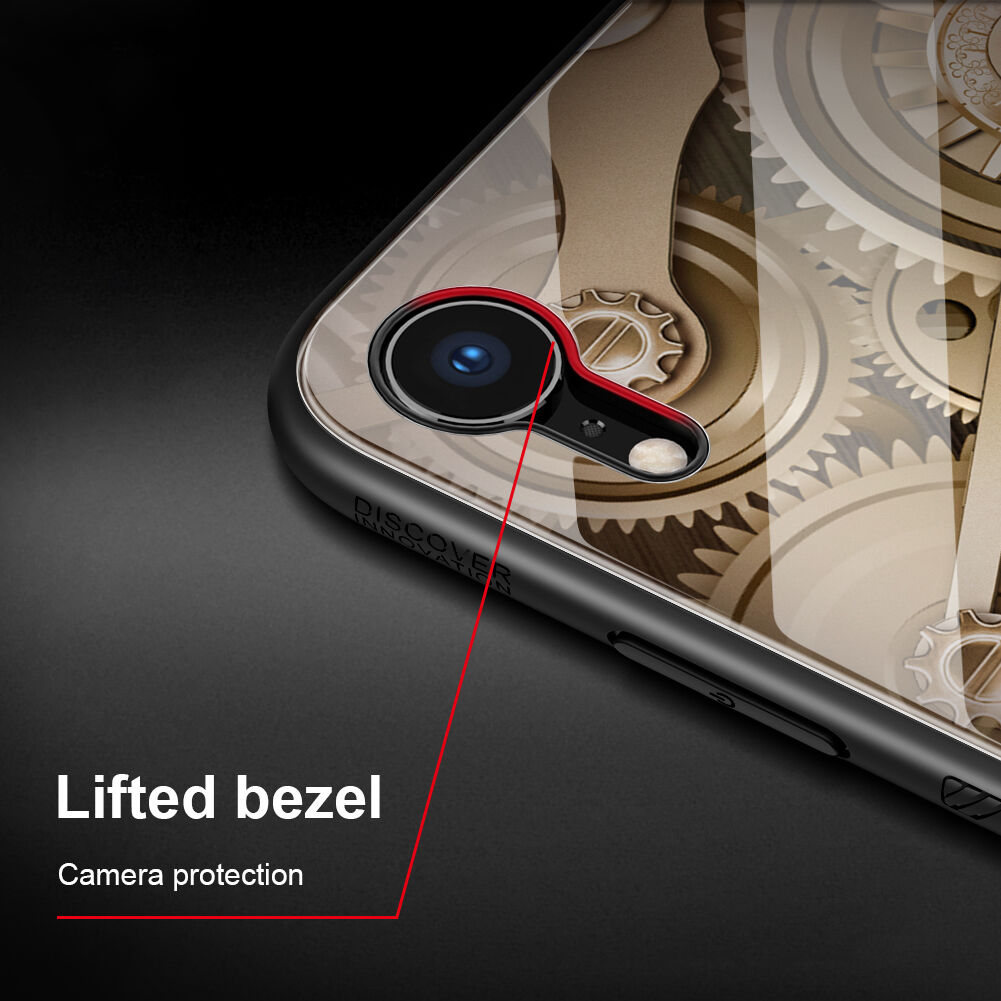 NILLKIN Tandwielafdekking met glazen rug voor iPhone XR