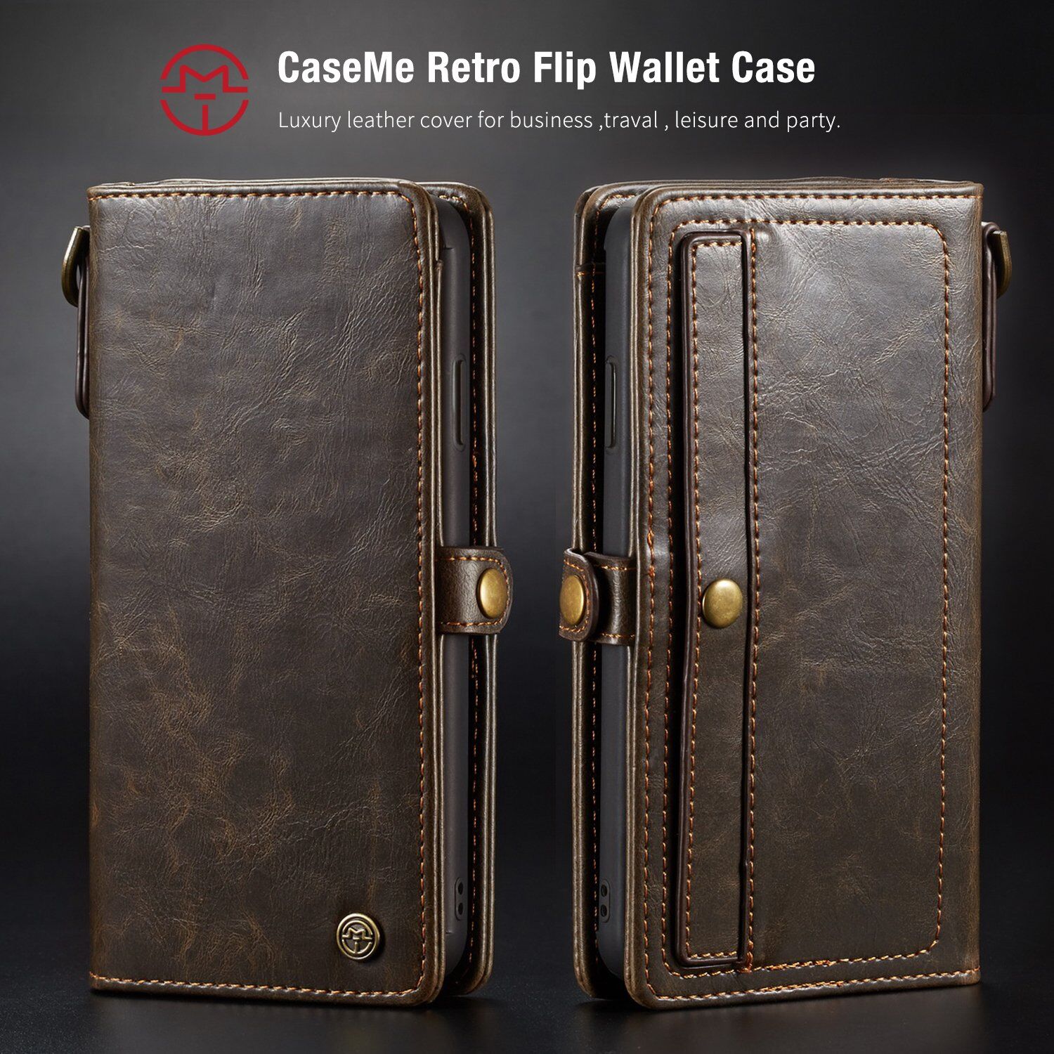 CASEME 2in1 afneembare koffer voor iPhone XS Max. - zwart
