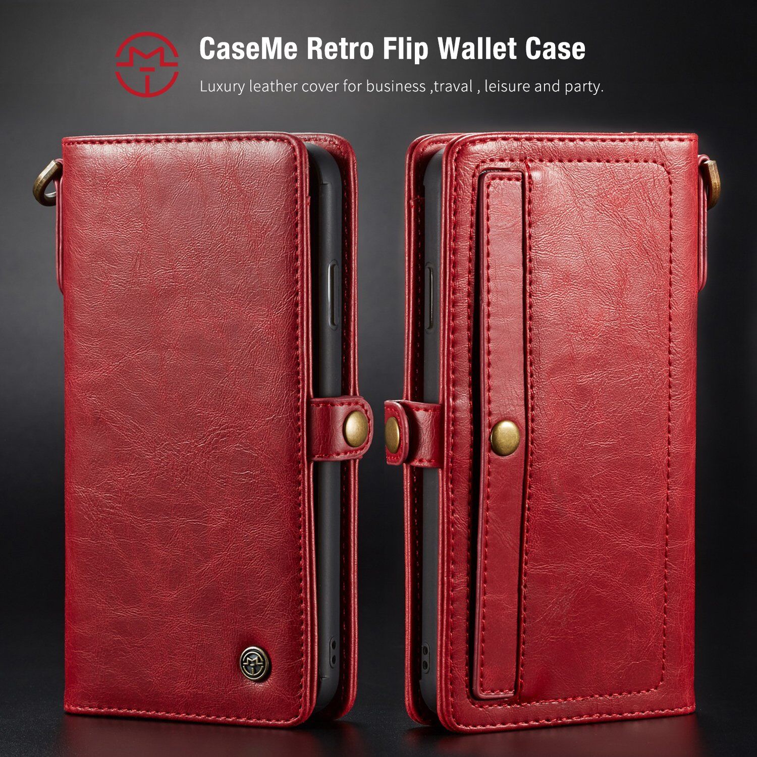 CASEME 2in1 afneembare koffer voor iPhone XS Max. - zwart