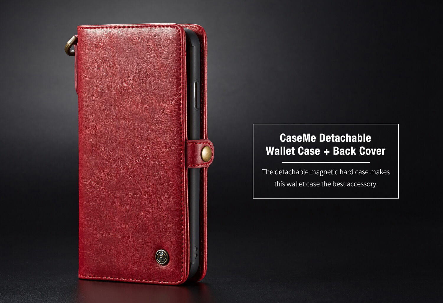 CASEME 2in1 afneembare koffer voor iPhone XS Max. - zwart