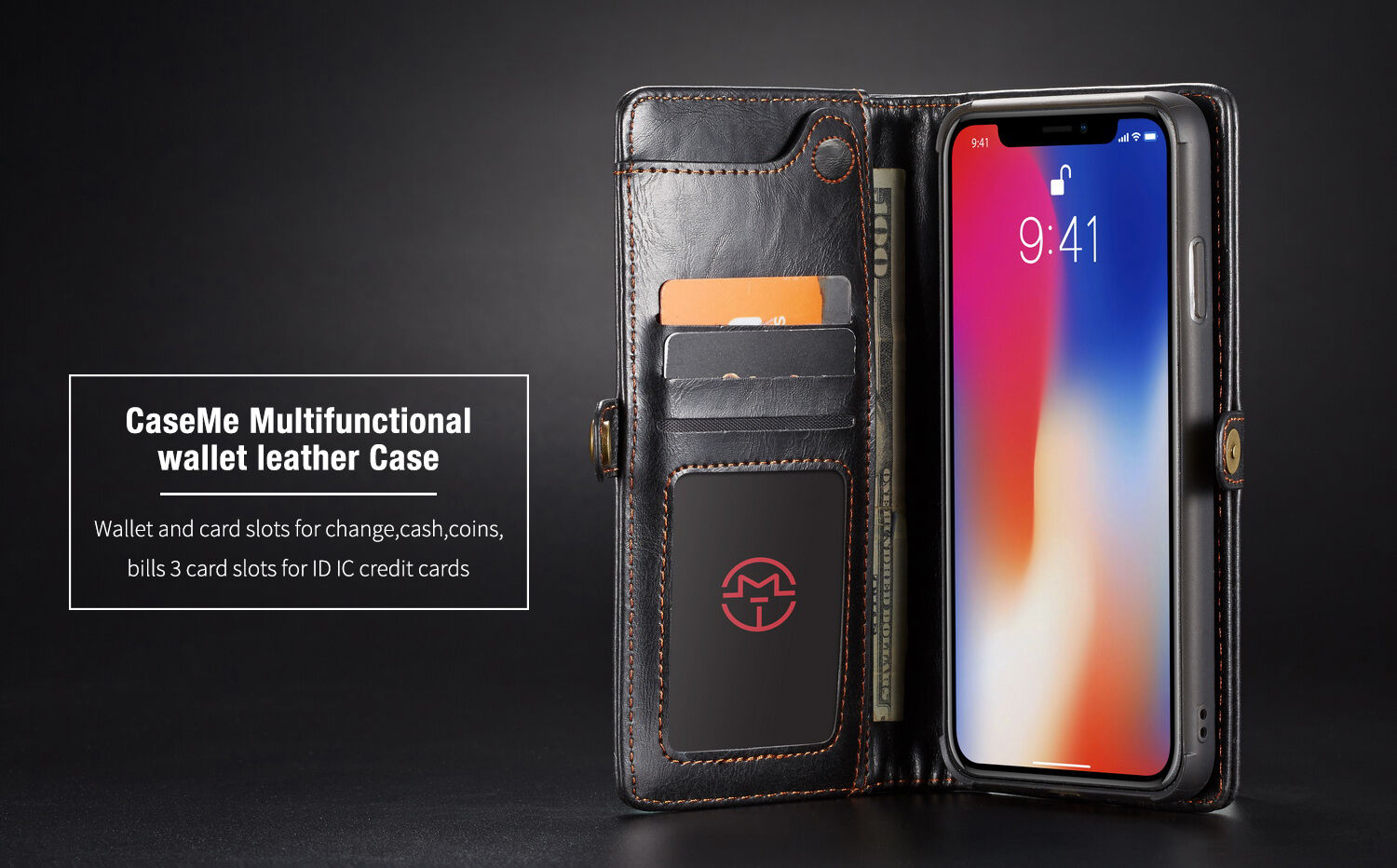 CASEME 2in1 afneembare koffer voor iPhone XS Max. - zwart