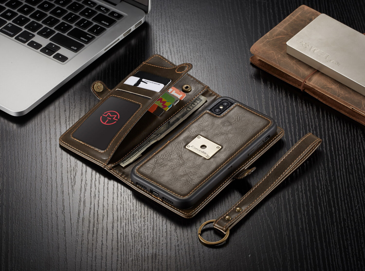 CASEME 2in1 afneembare koffer voor iPhone XS Max. - zwart