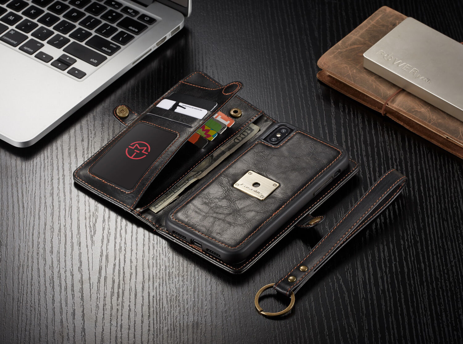 CASEME 2in1 afneembare koffer voor iPhone XS Max. - zwart