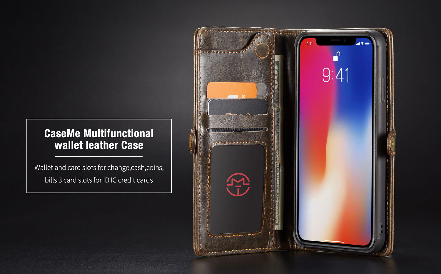CASEME 2in1 afneembare koffer voor iPhone XS Max. - rood