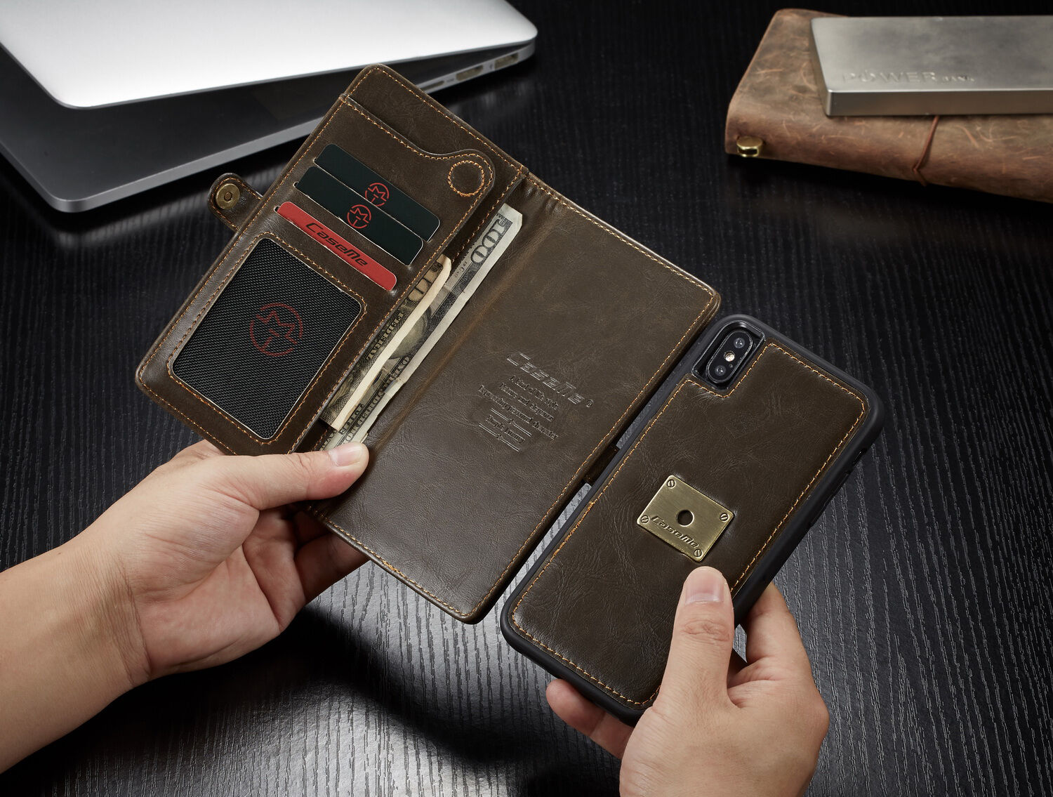 CASEME 2in1 afneembare koffer voor iPhone XS Max. - rood