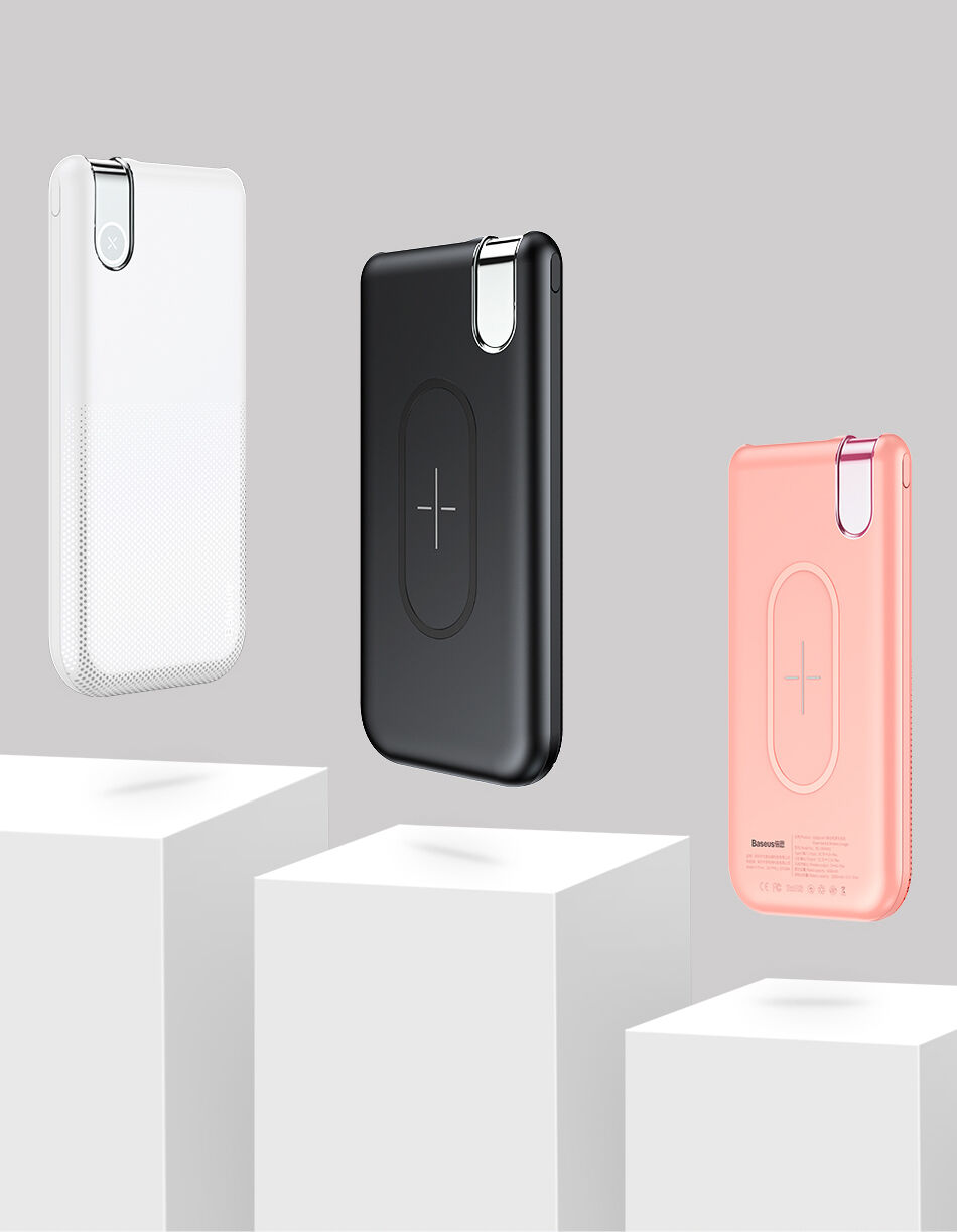 BASEUS Power Bank 10000mAh met draadloos opladen - zwart
