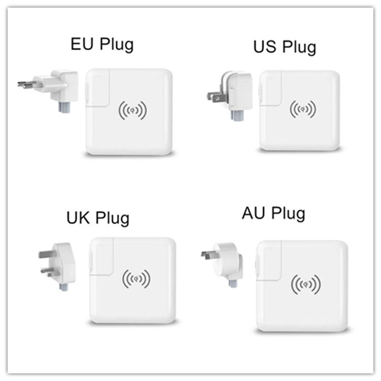 6700mAh lader / Power Bank met vervangbare stekkers (AU / UK / US / EU) en draadloos opladen