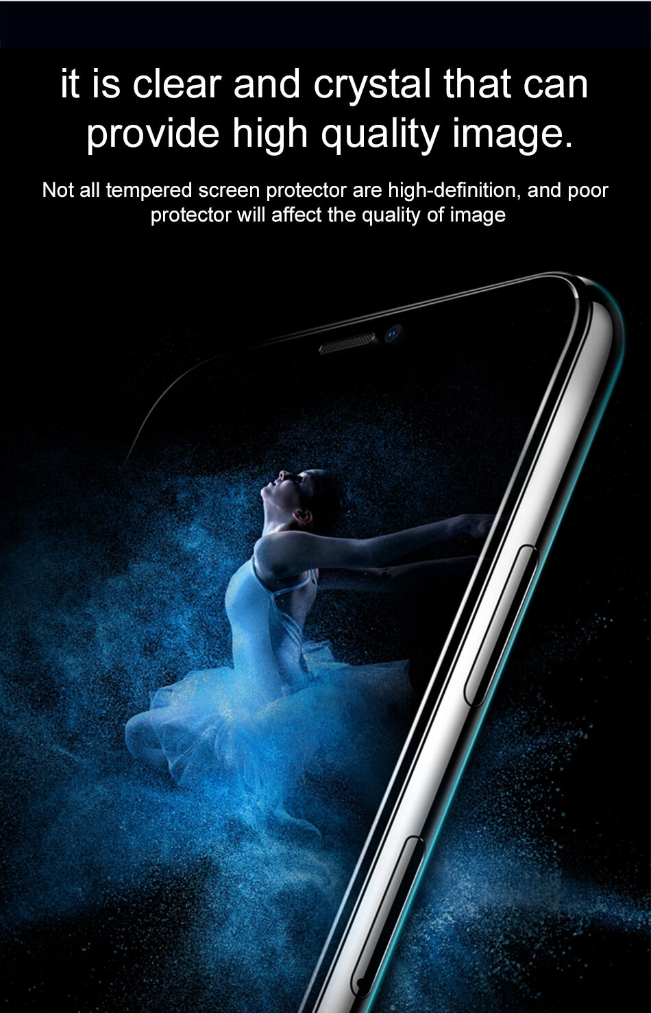 BASEUS gehard glas met afgeronde rand voor iPhone XS Max. - zwart