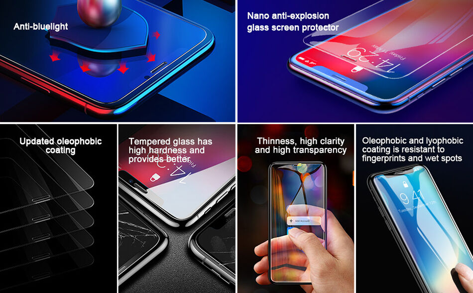 BASEUS gehard glas voor iPhone XS Max. - vrij